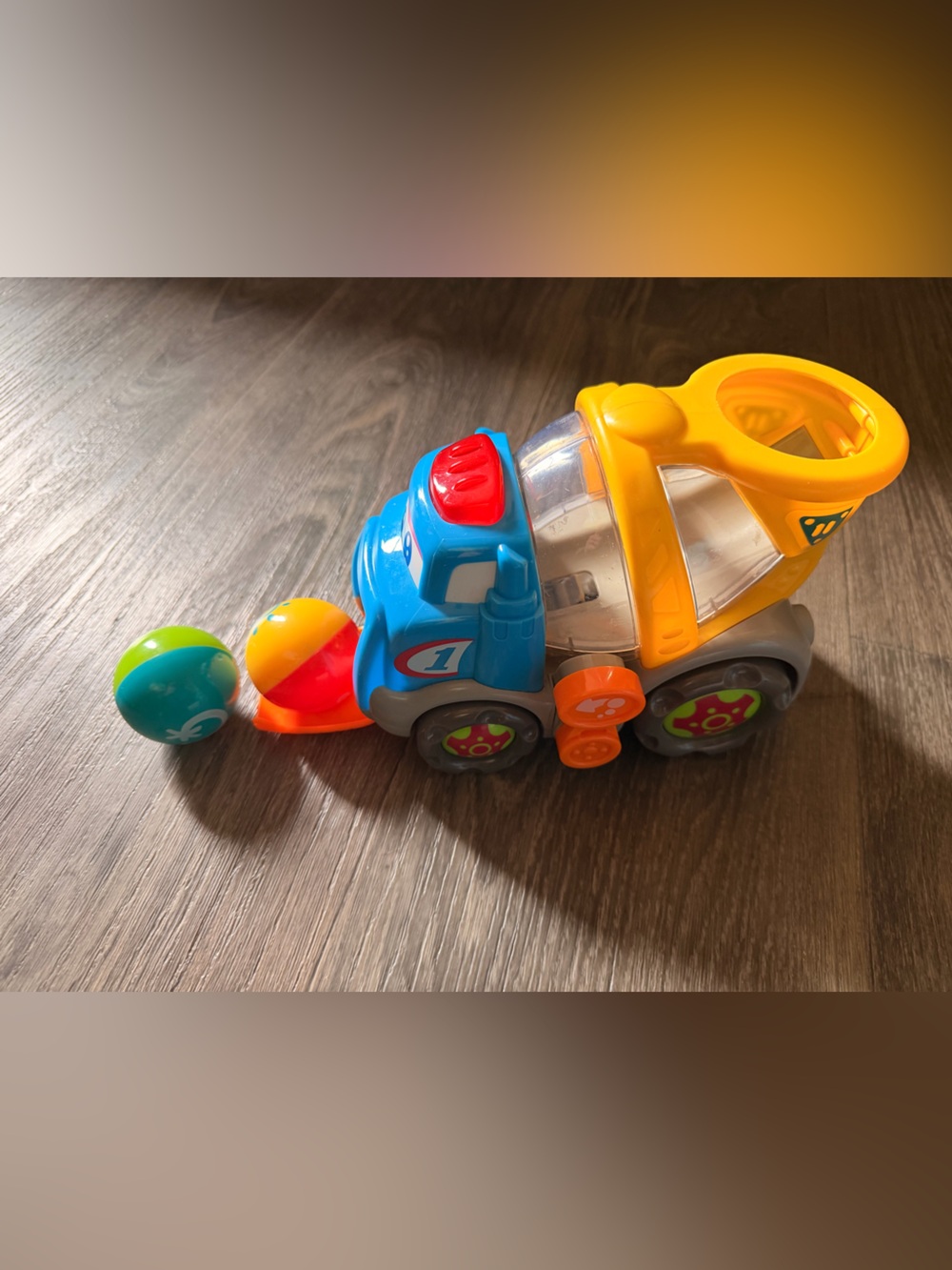 Colorful Blue and Yellow Kids Toy Car with Balls